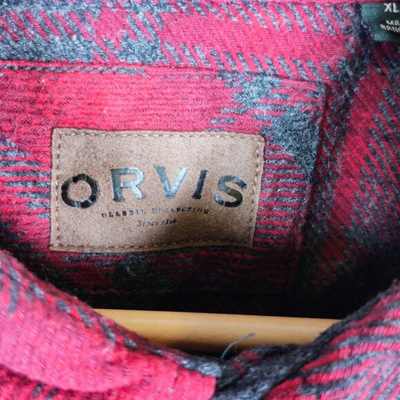 Orvis Men's XL Plaid Flannel Shirt Jacket - Picture 6 of 9